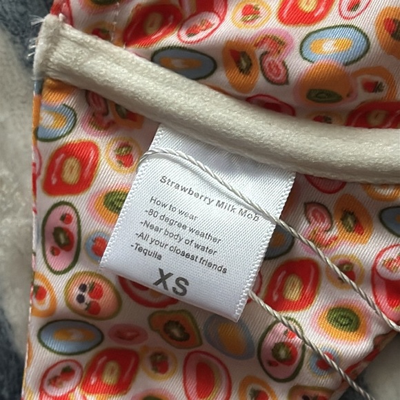 Strawberry Milk Mob NWT Floral Print XS Bikini Top Velvet Romance - Picture 6 of 7